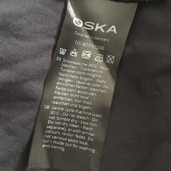 OSKA Blue Cotton Lagenlook Asymmetric Midi Diagonal Seamed Dress 1 - Picture 7 of 7